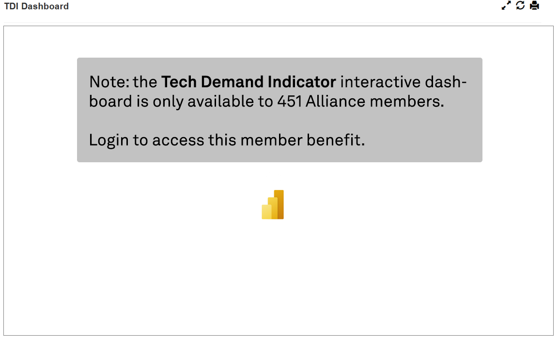 Note: the Tech Demand Indicator interactive dashboard is only available to 451 Alliance members.   Login to access this member benefit.